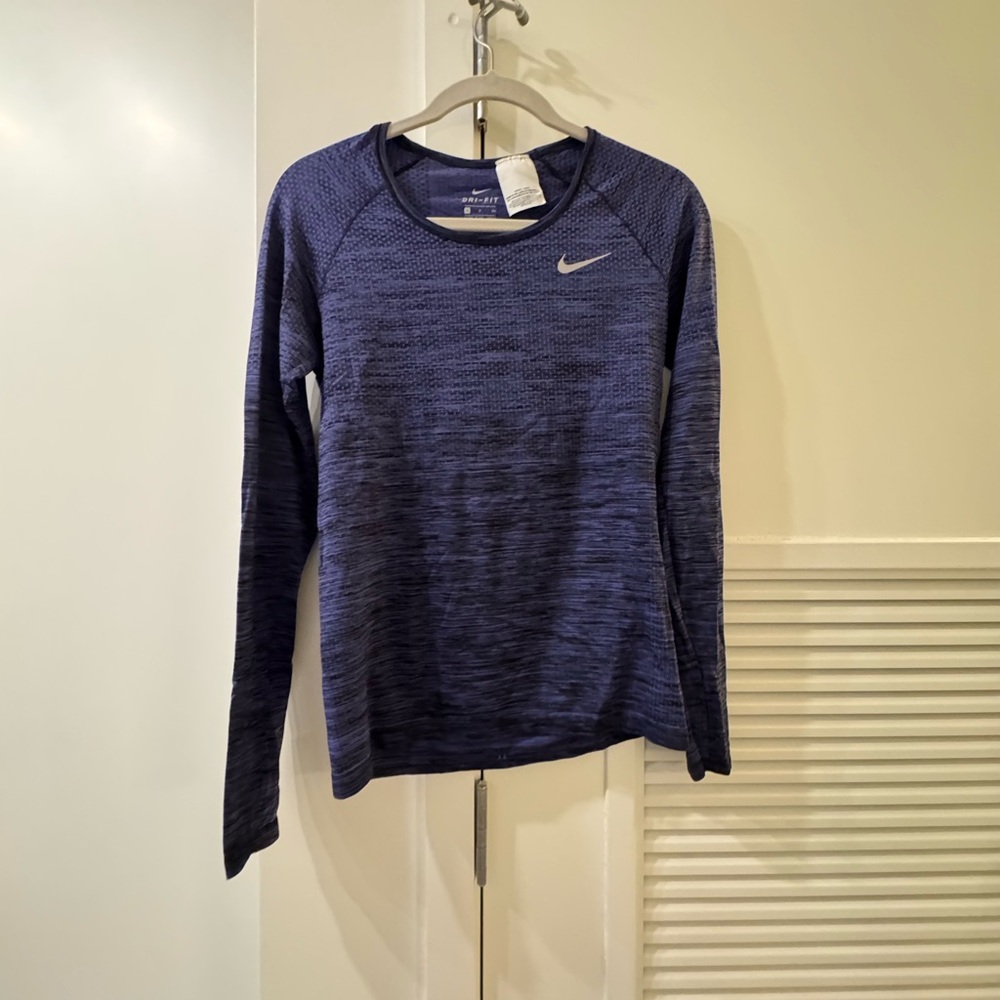 Nike Dri-Fit Women's Heathered Purple Long Sleeve Running Shirt